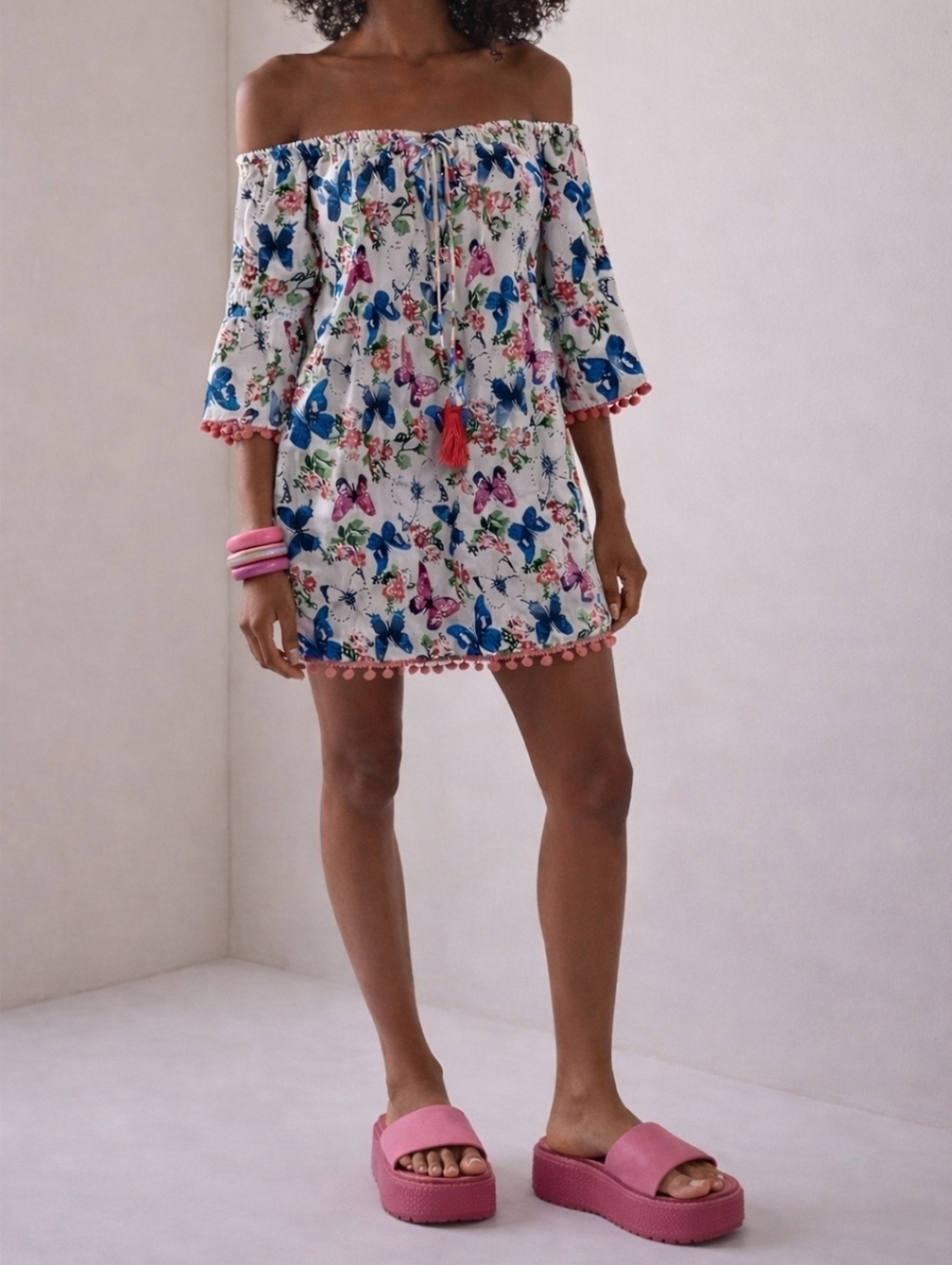 Colorful Butterfly Print Kids Dress